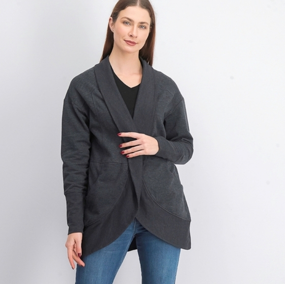 Eddie Bauer Camp Fleece Wrap Cardigan - Picture 1 of 12